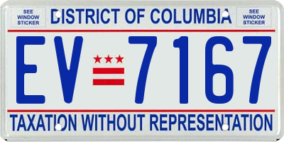 DC license plate EV7167
