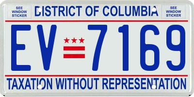 DC license plate EV7169