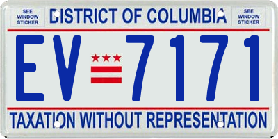 DC license plate EV7171
