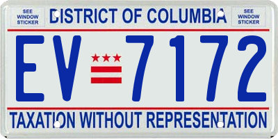 DC license plate EV7172