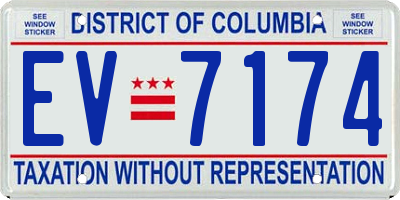 DC license plate EV7174