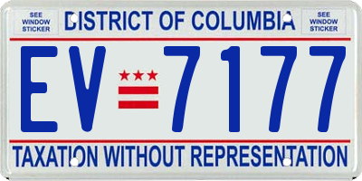 DC license plate EV7177