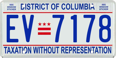 DC license plate EV7178