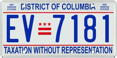 DC license plate EV7181