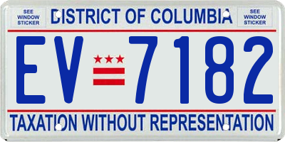 DC license plate EV7182