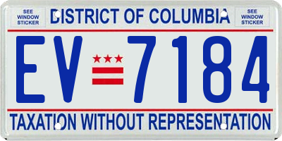 DC license plate EV7184
