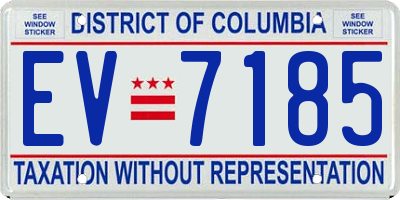 DC license plate EV7185