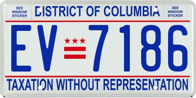 DC license plate EV7186