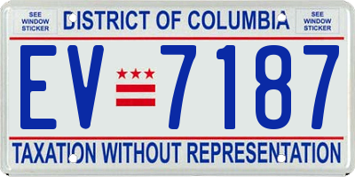 DC license plate EV7187