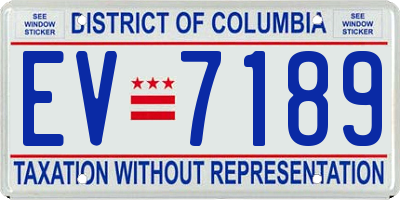 DC license plate EV7189