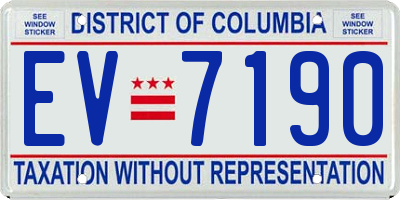 DC license plate EV7190
