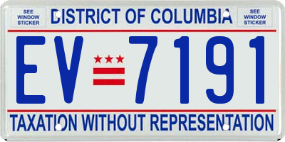 DC license plate EV7191