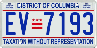 DC license plate EV7193