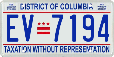 DC license plate EV7194