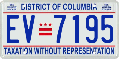 DC license plate EV7195