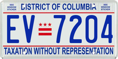 DC license plate EV7204