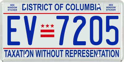 DC license plate EV7205