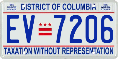 DC license plate EV7206