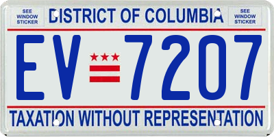 DC license plate EV7207