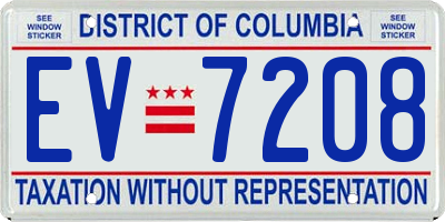 DC license plate EV7208