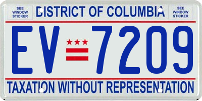 DC license plate EV7209