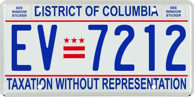 DC license plate EV7212