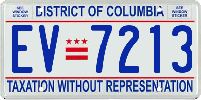 DC license plate EV7213