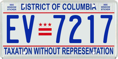DC license plate EV7217