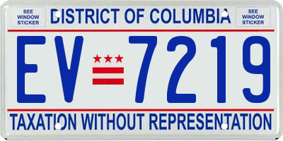 DC license plate EV7219