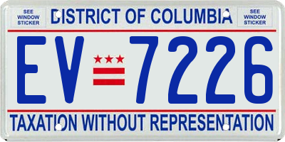 DC license plate EV7226