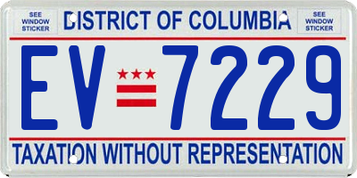 DC license plate EV7229