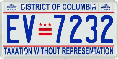 DC license plate EV7232