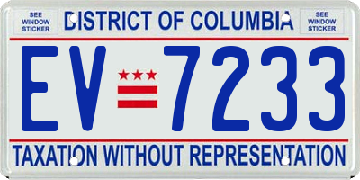 DC license plate EV7233