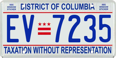 DC license plate EV7235