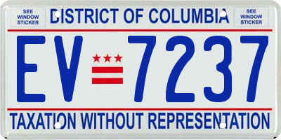 DC license plate EV7237