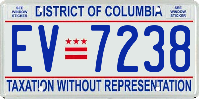 DC license plate EV7238