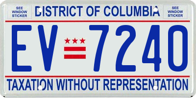 DC license plate EV7240