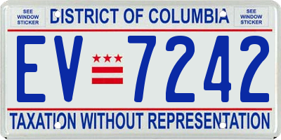 DC license plate EV7242