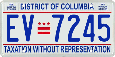 DC license plate EV7245