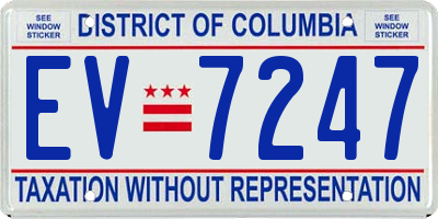 DC license plate EV7247