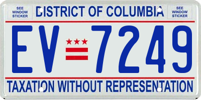 DC license plate EV7249