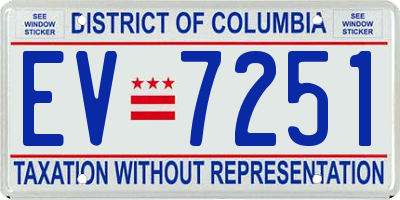 DC license plate EV7251