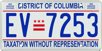 DC license plate EV7253