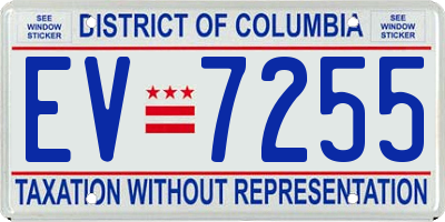 DC license plate EV7255