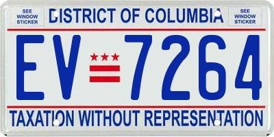 DC license plate EV7264