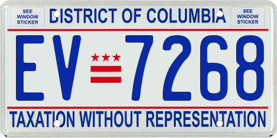 DC license plate EV7268