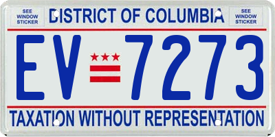 DC license plate EV7273