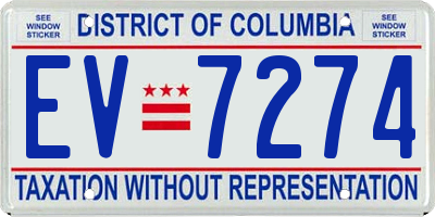 DC license plate EV7274