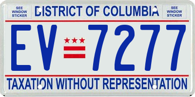 DC license plate EV7277