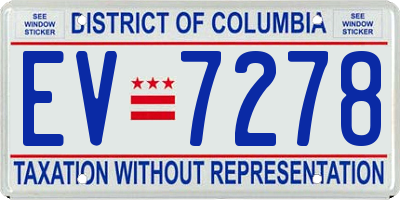 DC license plate EV7278